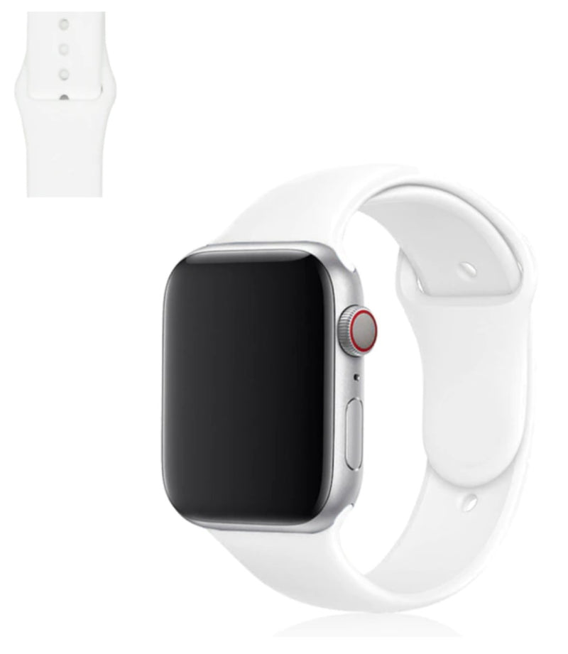 Silicone Band for Apple Watch (White - M/L)