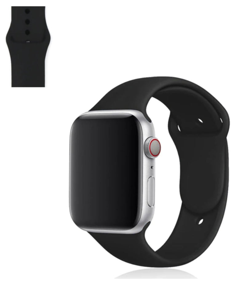 Silicone Band for Apple Watch (Black - M/L)