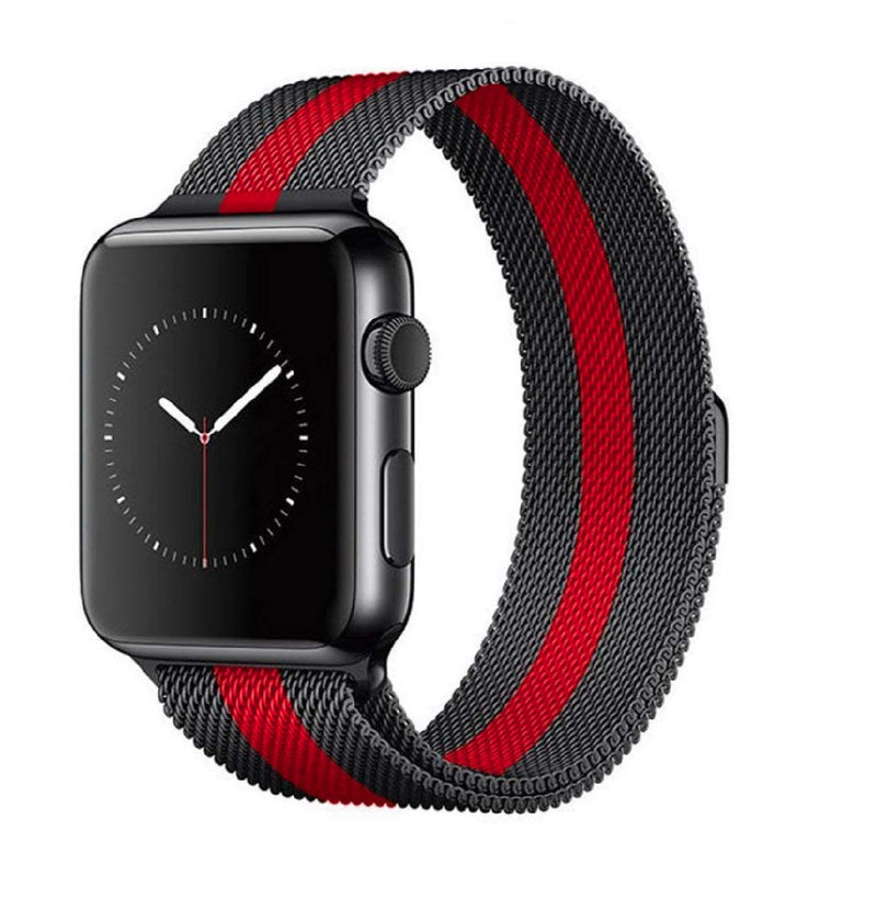 Steel Band for Apple Watch (Black & Red)